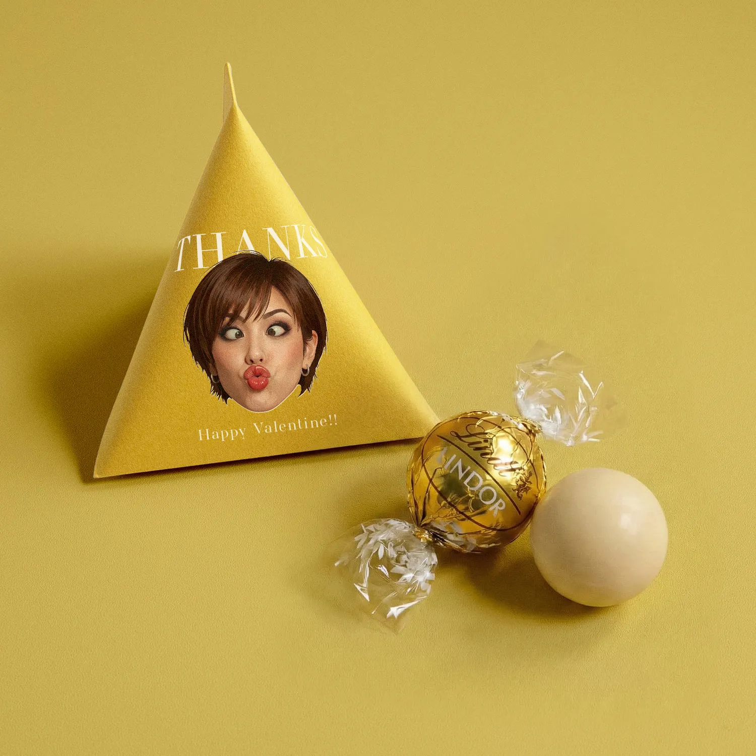 バレンタイン　ユニーク　顔写真　プチギフト画像