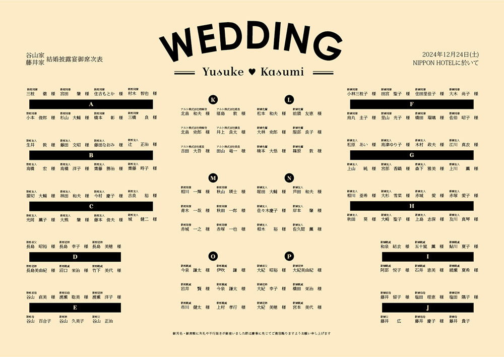 円卓 座席表 席次表 配置